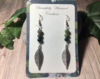 Leaf Pendant Dangle Earrings