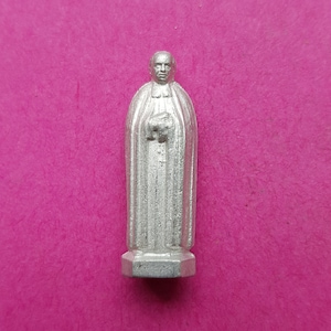 Religious antique French catholic pocket shrine relic porta saint statue statuette miniature of Saint Mutien-Marie Wiaux of Malonne.