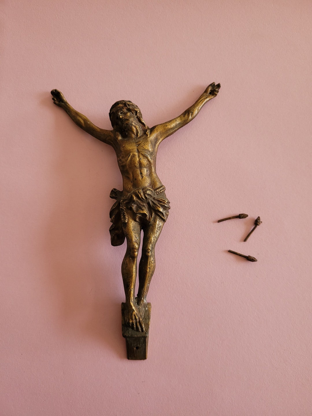 Catholic Body Modification Religious Antique French Catholic Bronze Body Crucifix Mount, or ...
