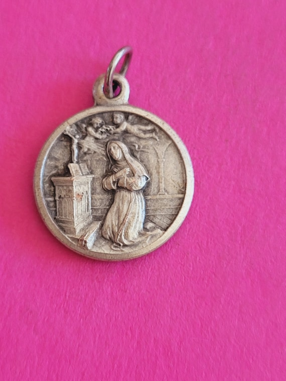 Pendentif Religieux Vintage En Argent Sterling - Reliquaire - Occasion à Patine