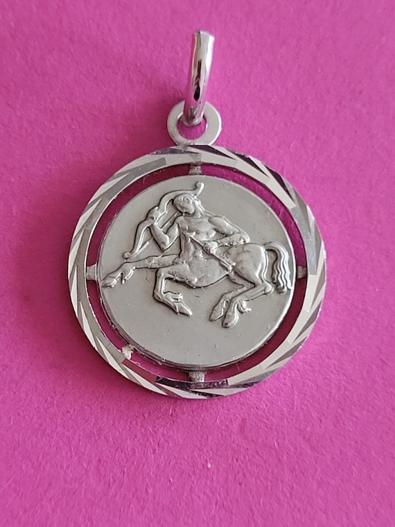 Médaille En Argent – Signe Astrologique Sagittaire – Neuf Sans Emballage