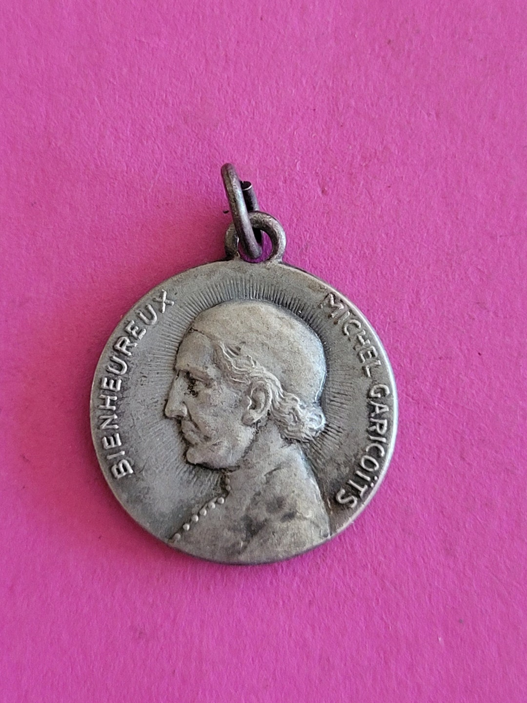 Stunning Religious Antique French Catholic Silver Plated Medal Pendant ...