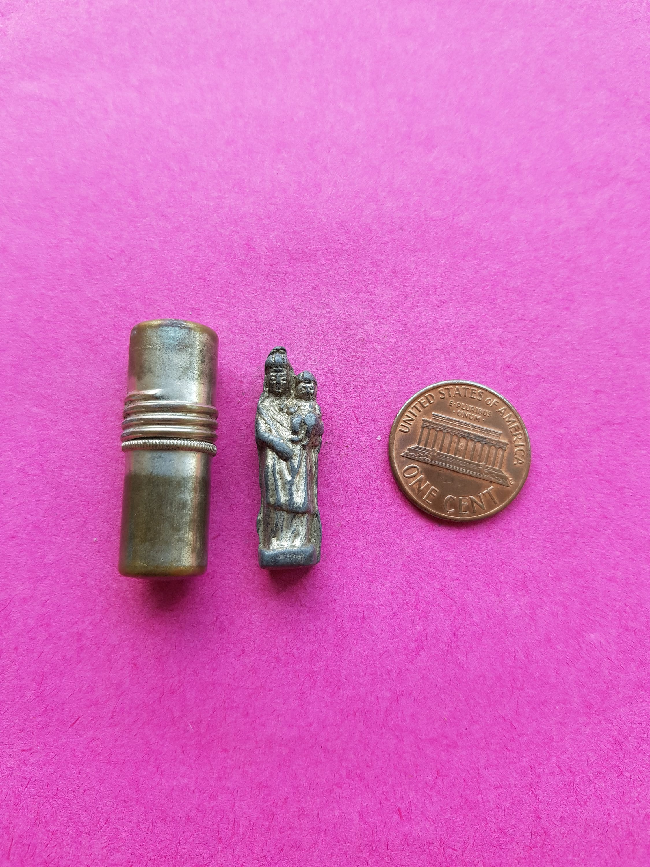 Antique Pocket Shrine, Porta Saint, Travellers Shrine, Little Statue ...