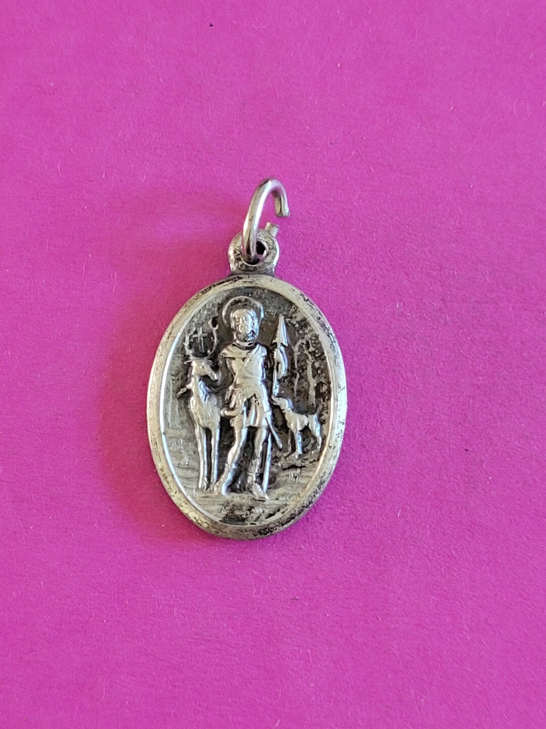Religious Antique French Catholic Silver Plated Medal Pendant ...