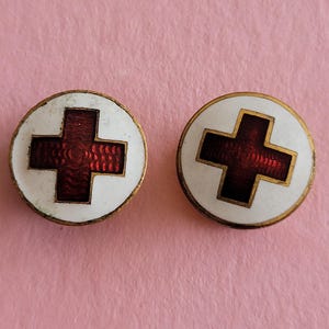 Vintage Red Cross Pin - Etsy