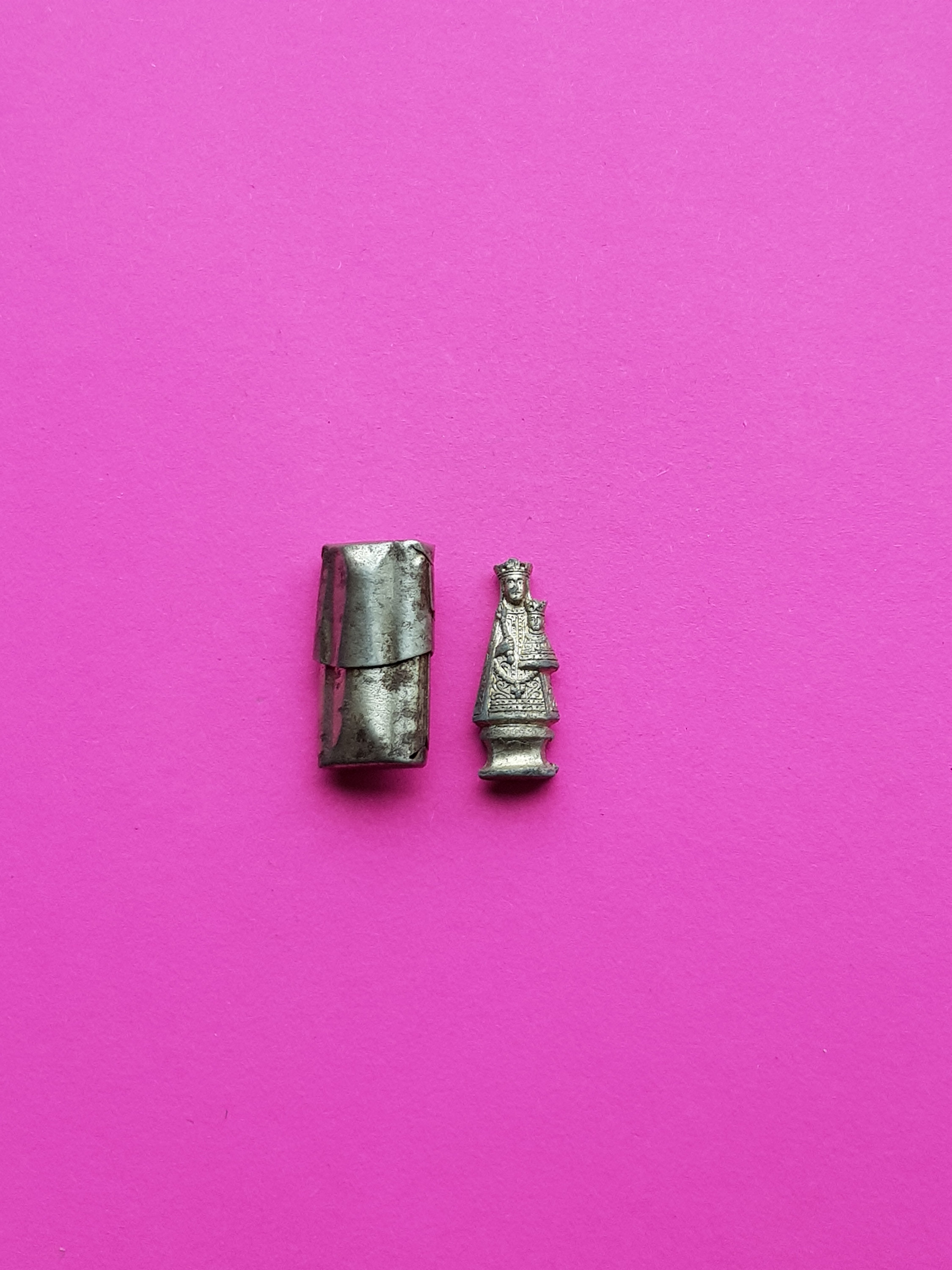 Antique Pocket Shrine, Porta Saint, Travellers Shrine, Little Statue ...