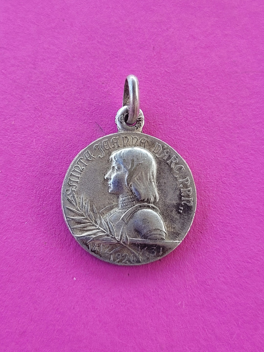 Religious Antique French Silver Plated Catholic Medal Pendant Medallion ...