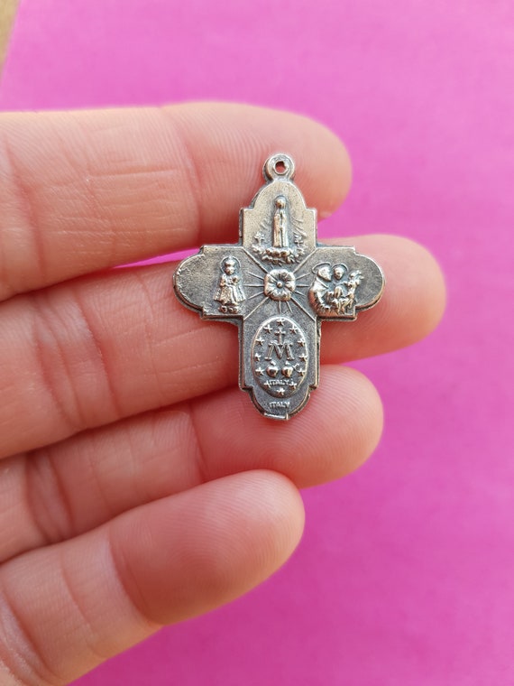 Stunning 1.2" Religious antique French silver pla… - image 6