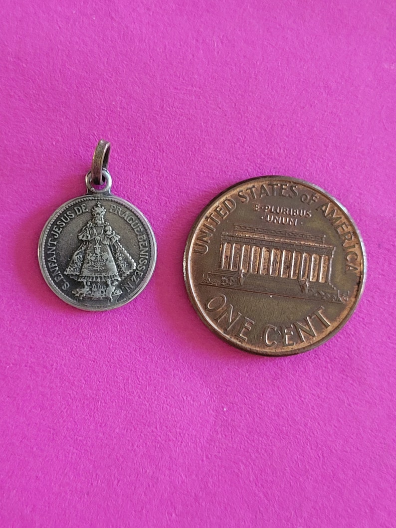 Religious Antique French Catholic Silver Plated Medal Pendant Medaillon ...