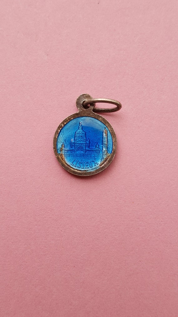 Religious antique French blue enameled silver (MA… - image 5