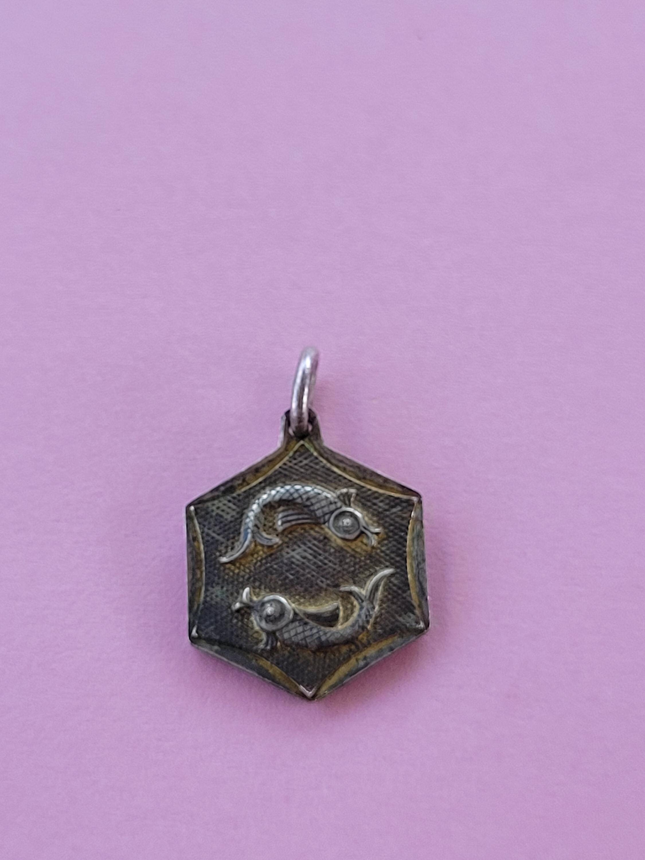 Vintage Silver 925 Sterling Zodiac Constellation Medal Pendant Necklace ...