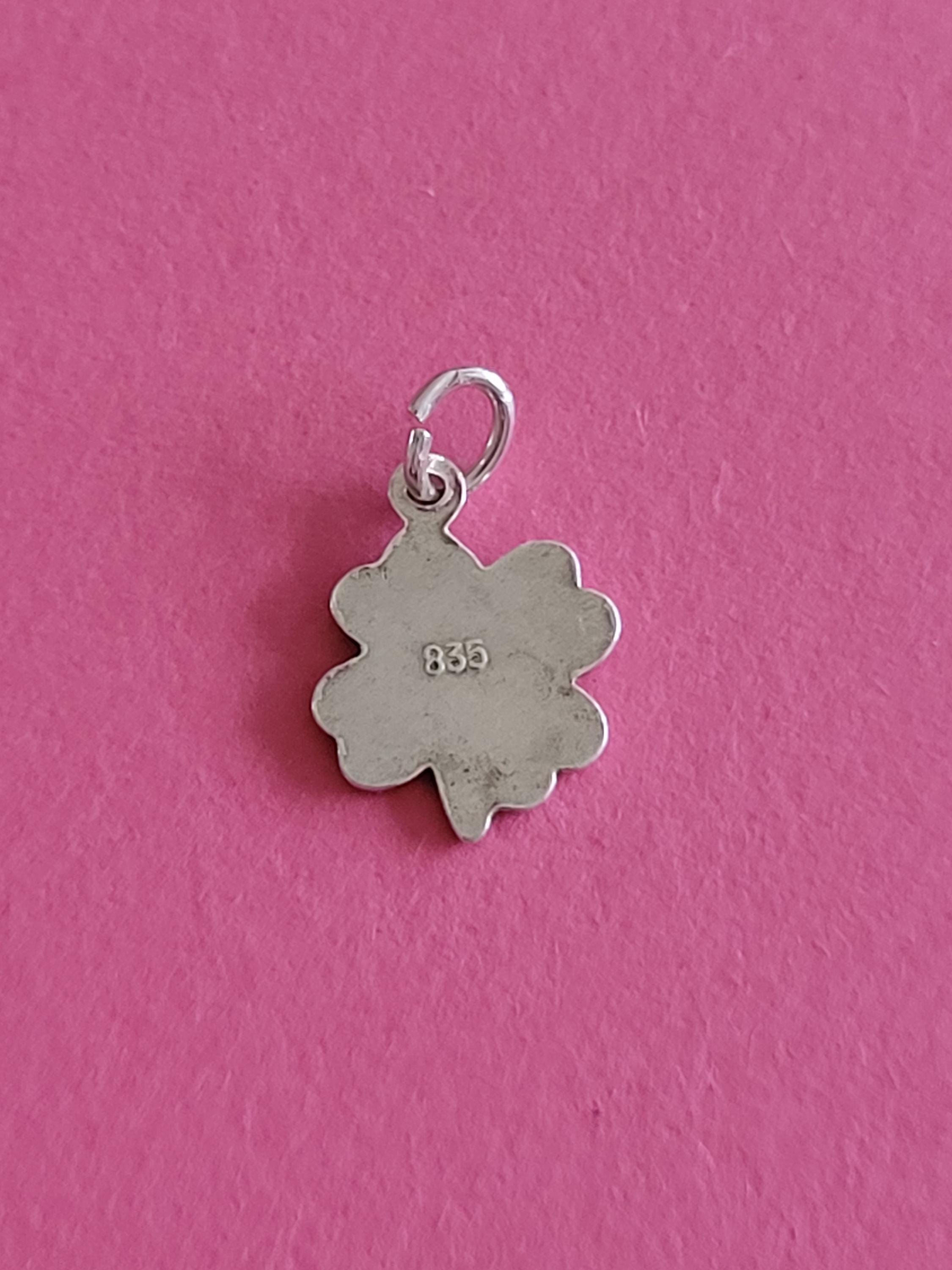 Médaillon Art Nouveau En Or 18 Carat, Trèfle à Quatre Feuill