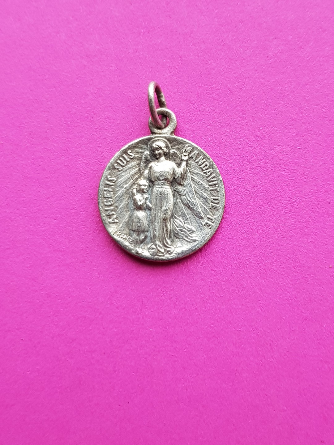 Religious Antique French Catholic Silver Plated Catholic Medal Pendant ...