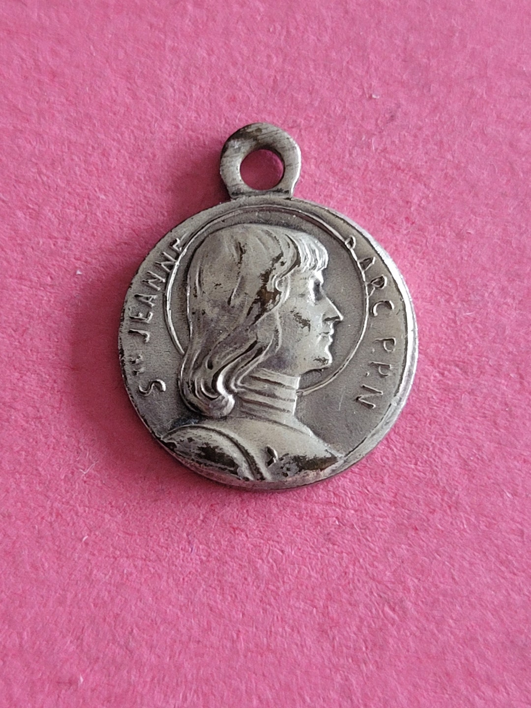 Religious Antique French Silver Plated Catholic Medal Pendant Medallion ...