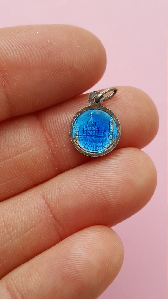 Religious antique French blue enameled silver (MA… - image 7