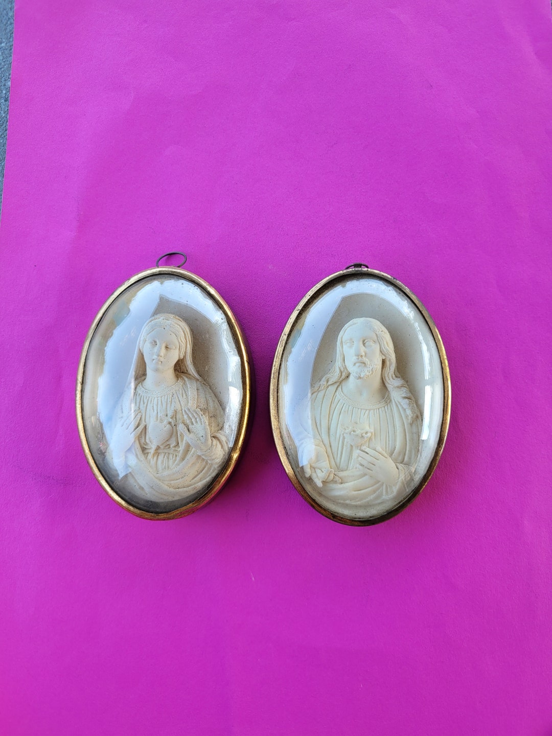 Museal Religious Antique Catholic Copper Shrine Reliquary Etsy