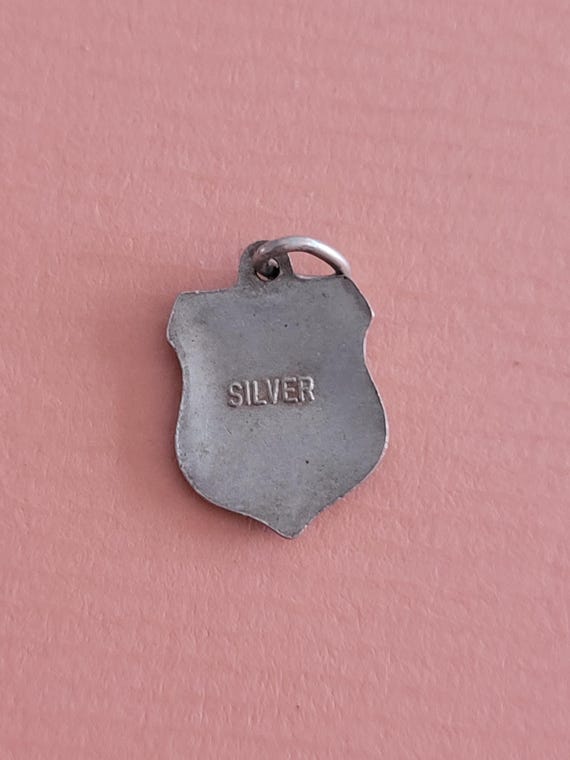 Beautiful vintage silver enameled travel shield charm, memory charms tourist charm, Coat of Arms, charm of Gosport, England, UK View 5