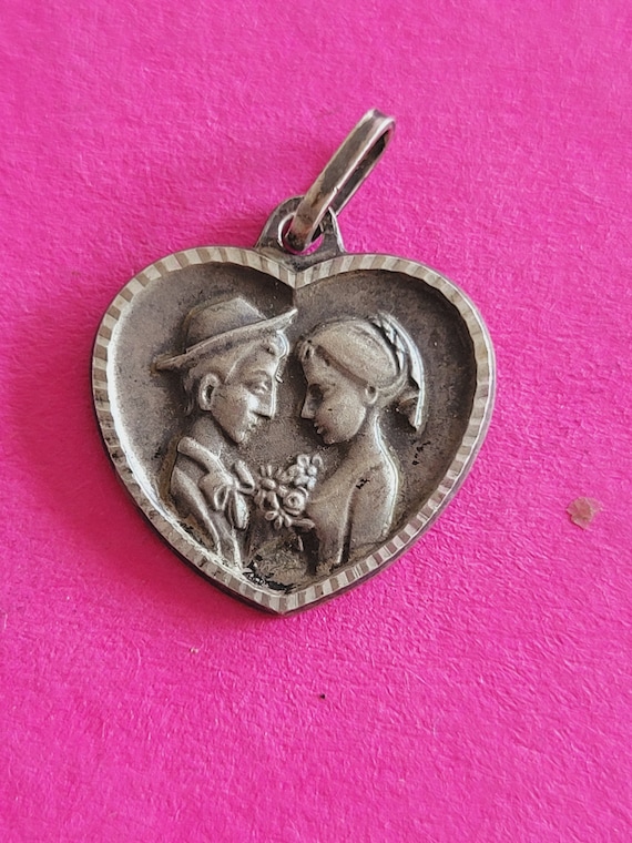 Precious lovely antique French silver plated medal