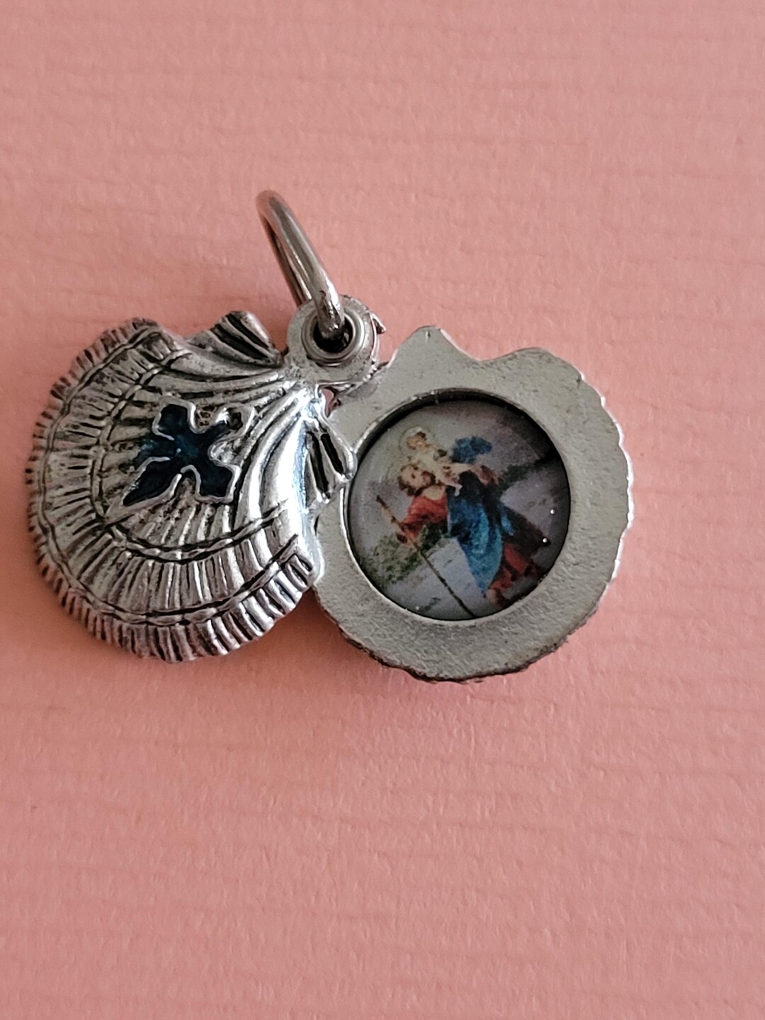 Religious Vintage Silver Plated Medal Pendant Locket Holy Charm of ...