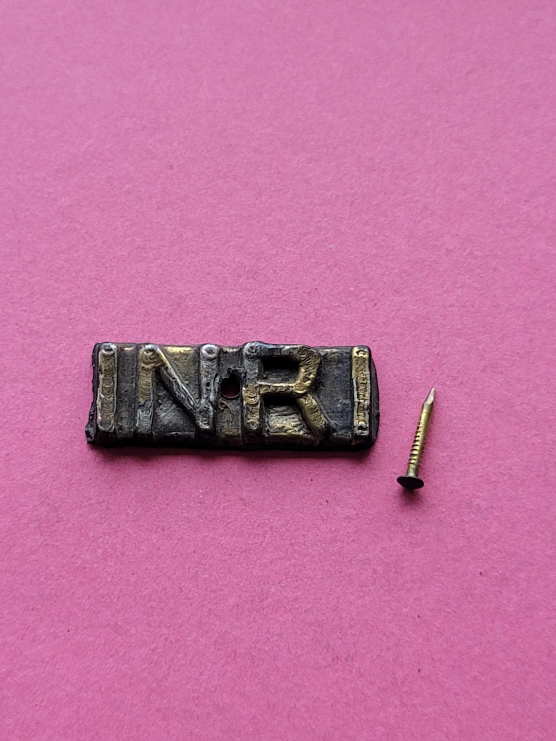 Antique INRI Cross Plaque With Original Nail | Crucifix Inscription ...
