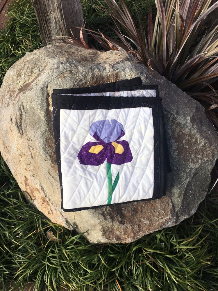 Iris 9 Inch Foundation Paper Quilt Block Pattern.