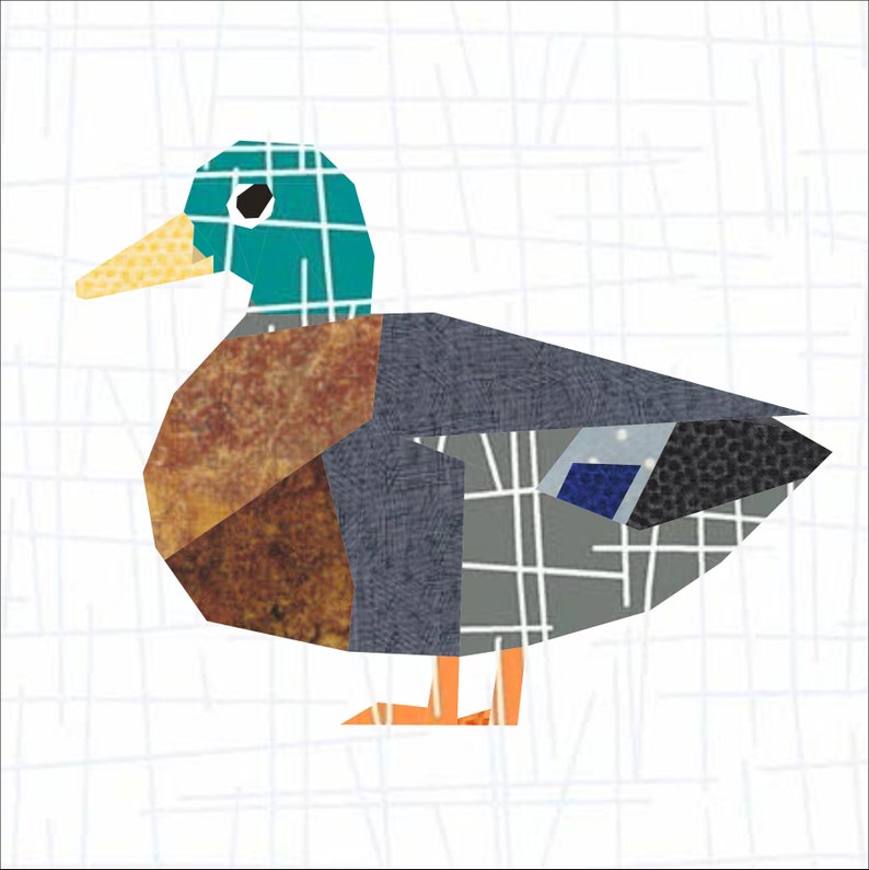 Duck Foundation Paper Piece Quilt Pattern, 12 Inch Quilt Block. image 8