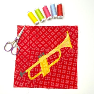 Trumpet Paper Pieced Musical Instrument Pattern