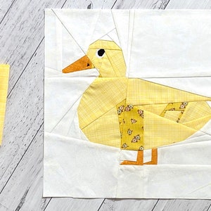 Duck Foundation Paper Piece Quilt Pattern, 12 Inch Quilt Block.