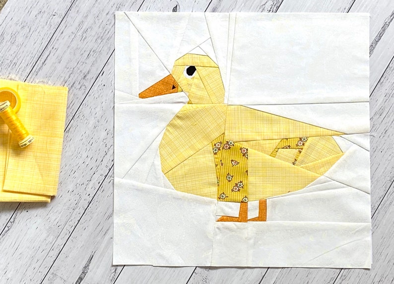 Duck Foundation Paper Piece Quilt Pattern, 12 Inch Quilt Block. image 1