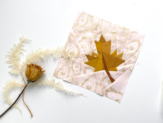 Autumn Leaf / Fall Leaf Paper Pieced Quilt Block Pattern