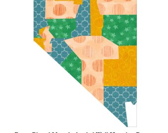 Nevada State Map Wall Hanging PDF Quilt Pattern