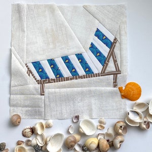 Beach Lounger Paper Pieced Quilt Block Pattern
