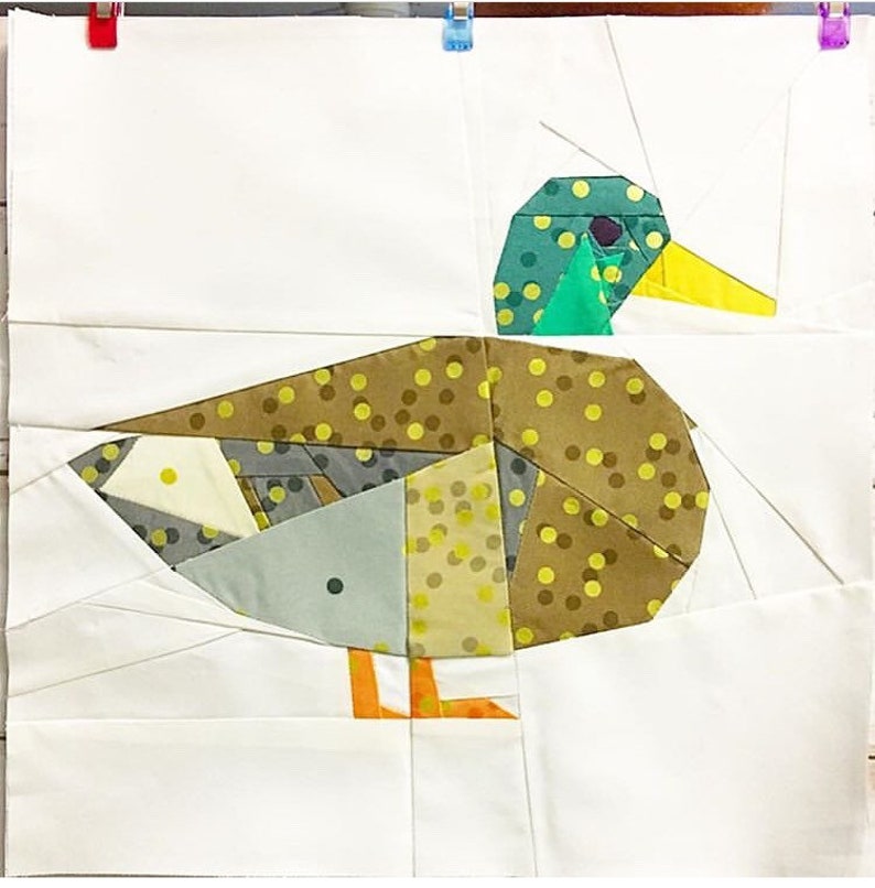 Duck Foundation Paper Piece Quilt Pattern, 12 Inch Quilt Block. image 3