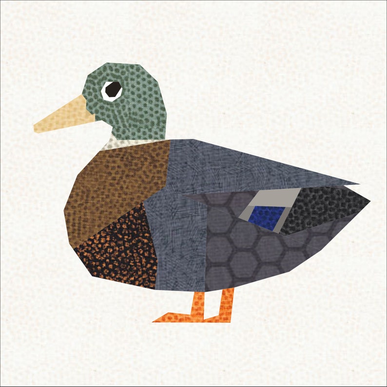 Duck Foundation Paper Piece Quilt Pattern, 12 Inch Quilt Block. image 6