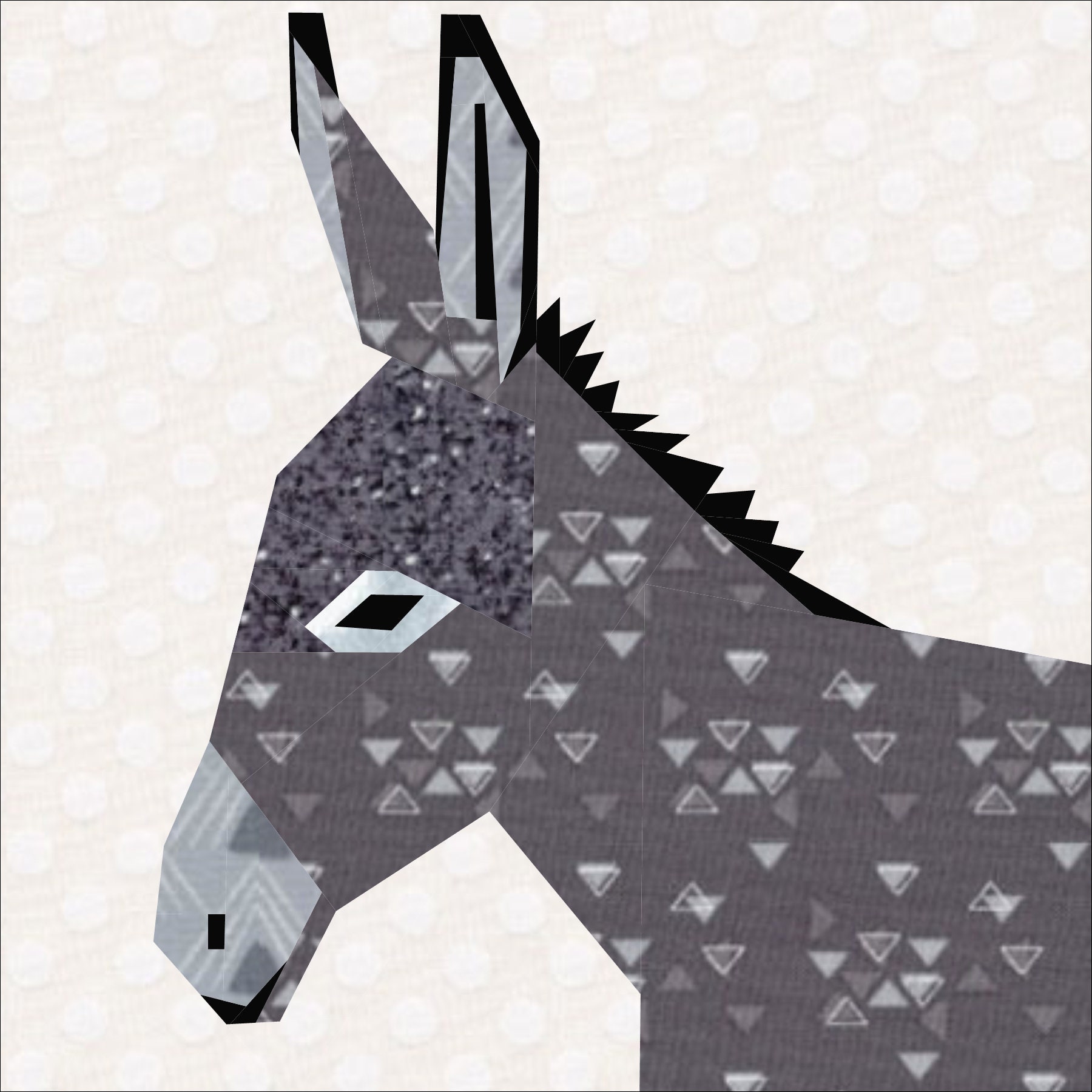 Dainty Donkey Quilt Pattern A 12inch Foundation Paper Pieced Etsy
