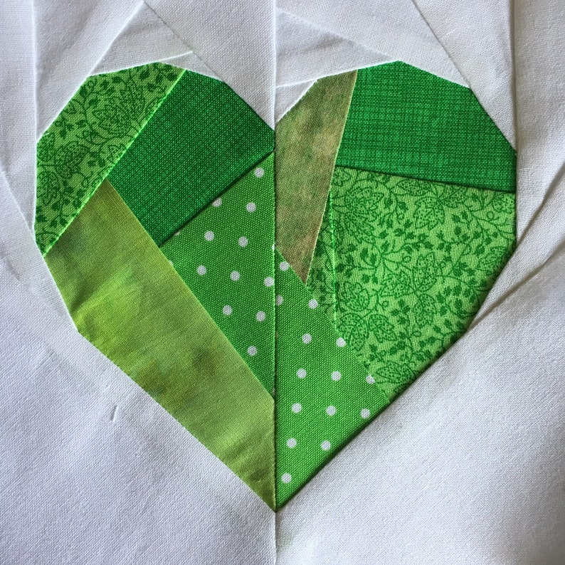 Paper Pieced Broken Heart Quilt Block Pattern 3 sizes image 10