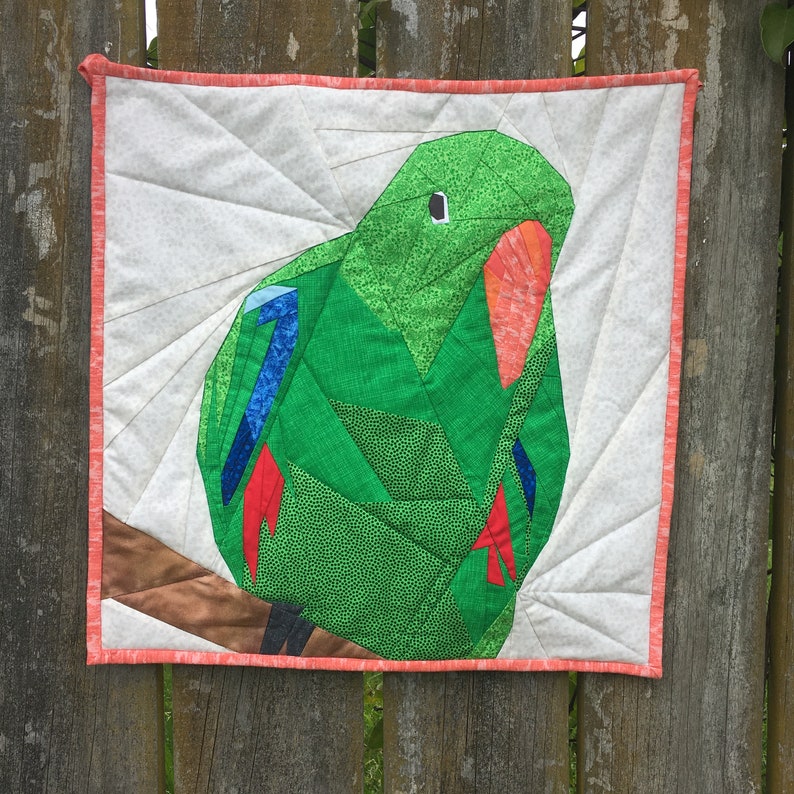 Patchwork Parrot 18 Inch Male Eclectus Parrot Paper Piece Quilt Pattern - Etsy