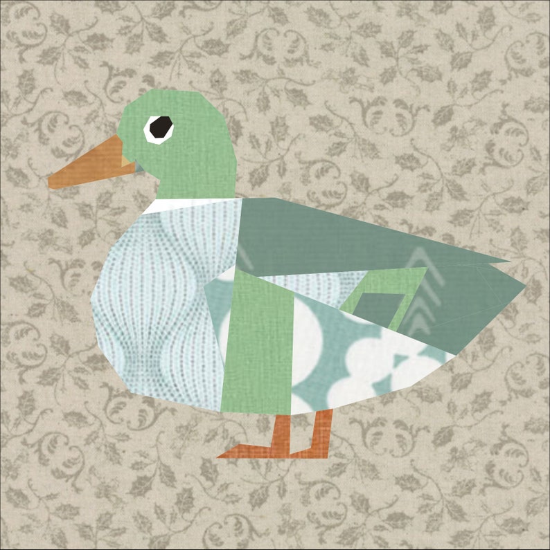 Duck Foundation Paper Piece Quilt Pattern, 12 Inch Quilt Block. image 10