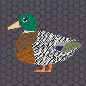 Duck Foundation Paper Piece Quilt Pattern, 12 Inch Quilt Block. image 7