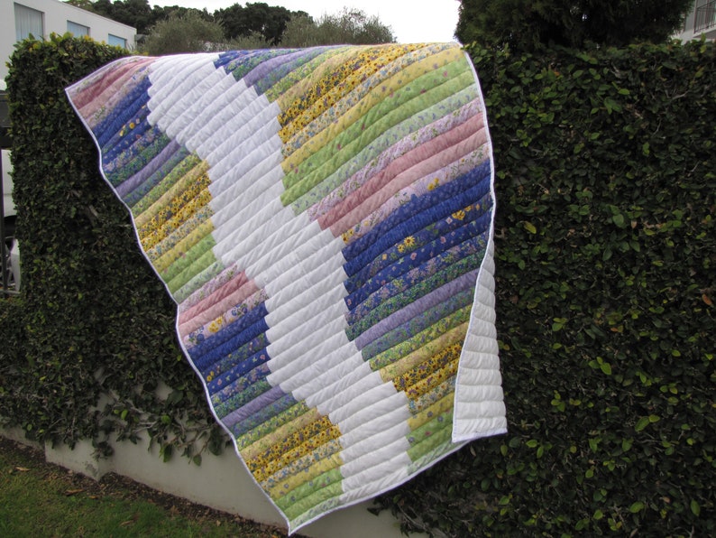 Jelly Roll Quilt Pattern Riding the River Rapids, Modern Quilt Pattern, Easy Beginner Strip Quilt. image 8