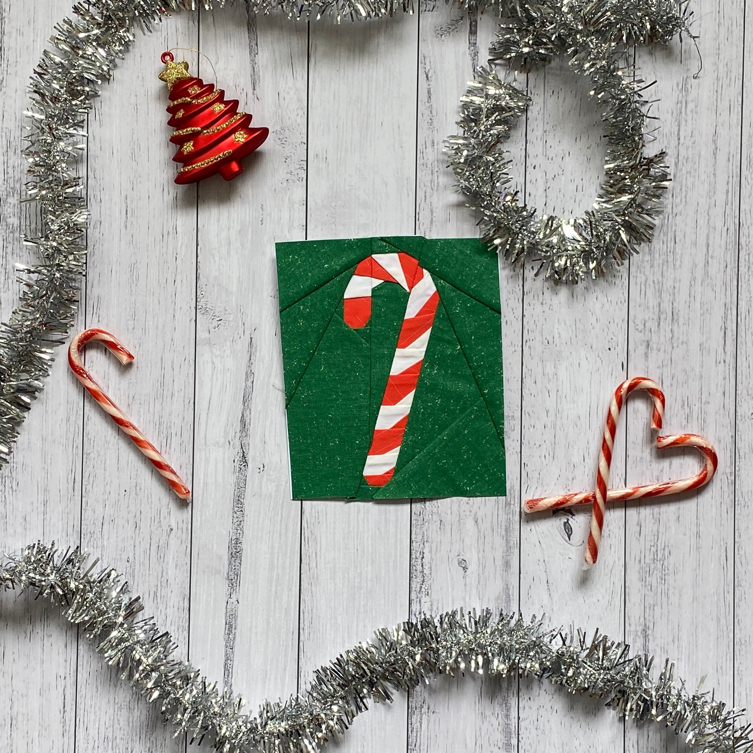 Paper Pieced Candy Cane Quilt Block Pattern Etsy