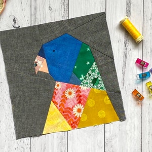Lorikeet Parrot Paper Piece Quilt Block Pattern