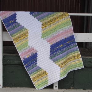 Jelly Roll Quilt Pattern Riding the River Rapids, Modern Quilt Pattern, Easy Beginner Strip Quilt. image 3