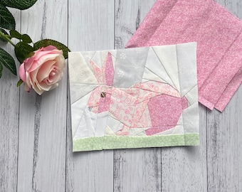Häschen-Papier genäht Quilt Block-Muster