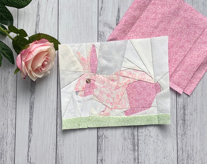 Bunny Bun Quilt Block PDF Instant Download Rabbit Quilt Block Pattern 6 ...