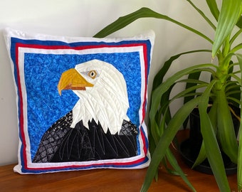 American Bald Eagle Foundation Paper Piece Quilt Pattern, 12 Inch Quilt Block.