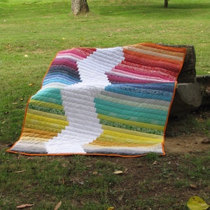 Jelly Roll Quilt Pattern Riding the River Rapids, Modern Quilt Pattern, Easy Beginner Strip Quilt. image 7