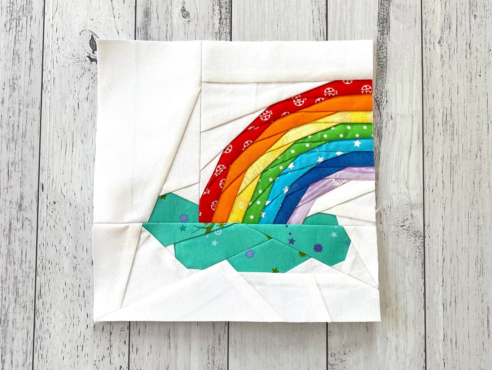 Rainbow Quilt Block: Modern 9” Paper Pieced Pattern - Etsy