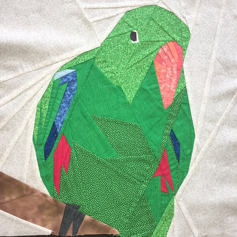 Patchwork Parrot 18 Inch Male Eclectus Parrot Paper Piece Quilt Pattern - Etsy
