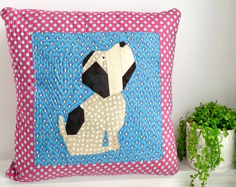 Sit Dog, Sit! 12" Puppy Dog Quilt Block Foundation Pieced Pattern